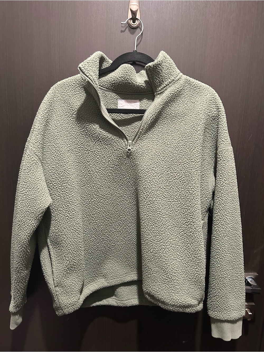 Everlane Quarter zip fleece - sage green